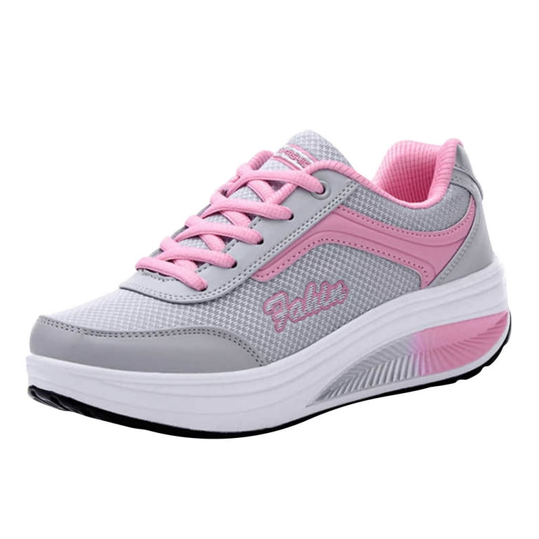 Deals of The Day Clearance Dvkptbk Sneakers for Women, Shaking Shoes Mesh  Increased Thick-soled Travel Running Sports Shoes Women Pink 5.5 