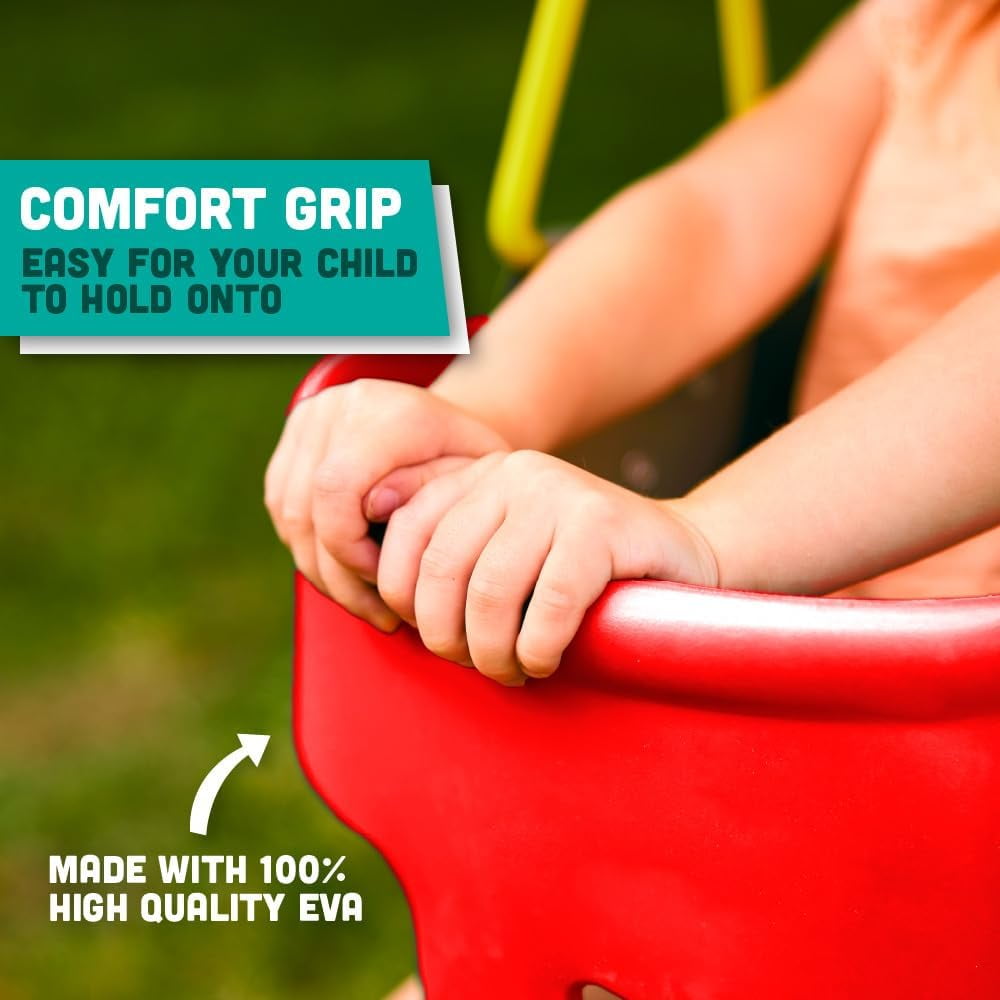 Premium High Back Full Bucket Toddler Swing Seat with Finger Grip