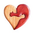 thumbnail image 2 of Wooden Heart Ornament Handmade Hugging Love Hearts Romantic Heart Ornament Couple Keepsake Gift for Wedding Anniversary Valentine's Day, 2 of 8