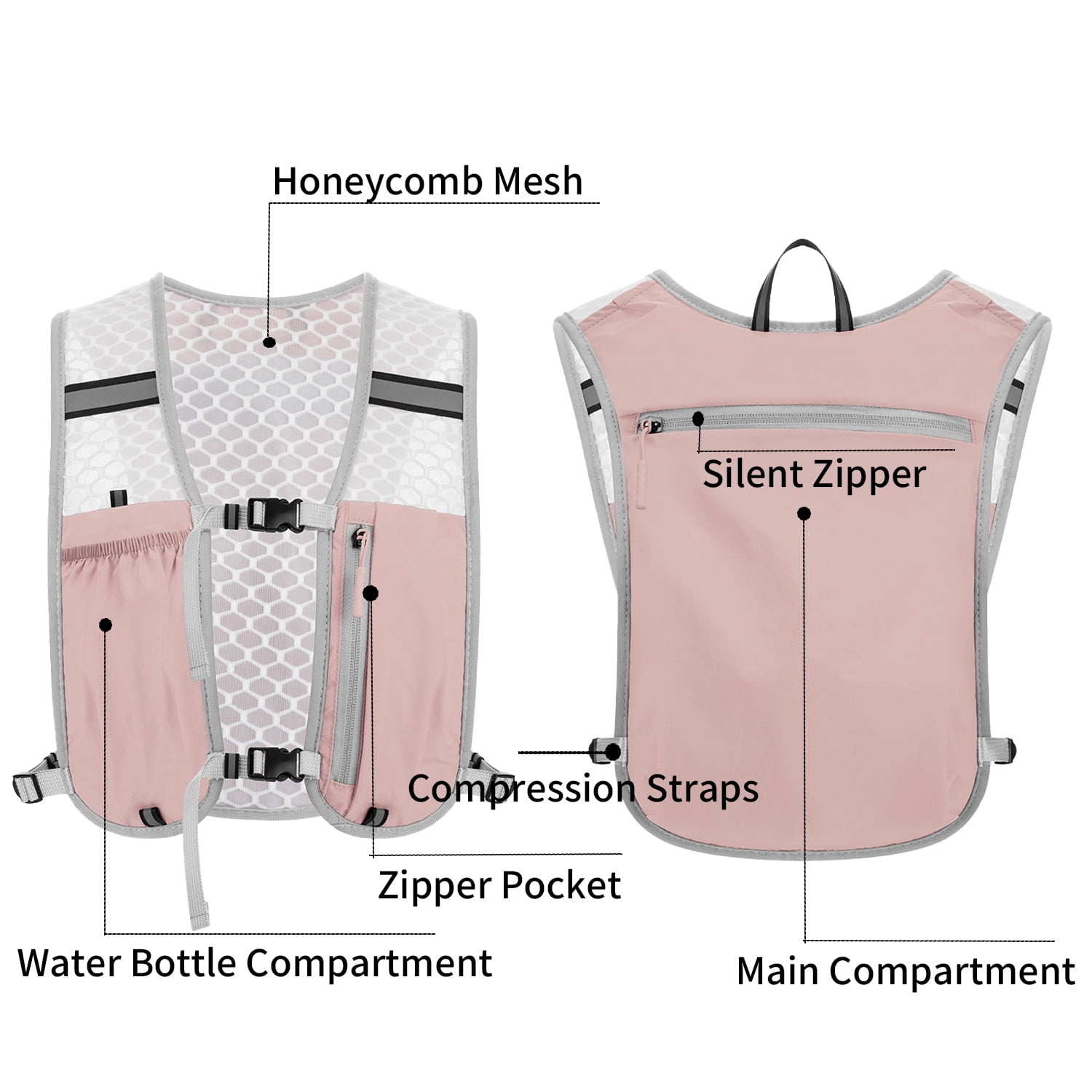 WEHUSE Hydration Running Vest Backpack Pack for Women and Men Jogging Trail Race Marathon Cycling Hiking