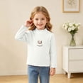 thumbnail image 2 of mgoYE Girls' Lettuce Trim Ribbed Shirts Cotton Blend Long Sleeve Crew Neck Base Layer Slim Fit Trendy Tops(White,3-4 Years), 2 of 6