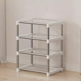 thumbnail image 4 of LACKUST 4 Tier Plastic Shoe Rack for Dorm & Entryway, Small Space Waterproof Shoe Organizer, Easy to Assemble White Shoe Storage, 4 of 6