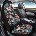 thumbnail image 4 of Uourmeti Floral Skull Car Seat Cover Durable Anti Wear Front Car Seat Cover, Long Time Use Personalized Compatible with Auto Vehicle Trucks, 4 of 6