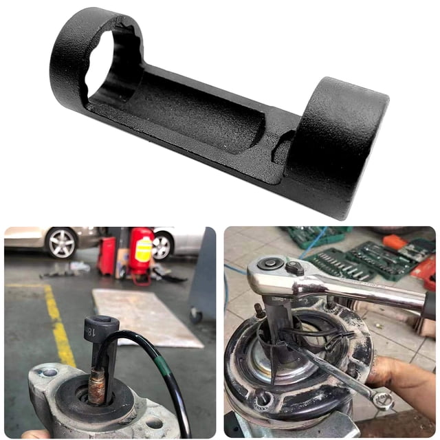 Strut Nut Socket 24mm Black, Secure Grip Made From Steel for Strut Suspension System Repair with Most Standard Wrenches or Ratchets