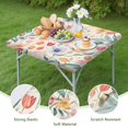thumbnail image 4 of Pioneer Flower Floral Print Pattern Square Fitted Tablecloth with Elastic Edge,Square Table Cover,Washable Elastic Table Cover for Home Kitchen Party Decor 34"x34", 4 of 6