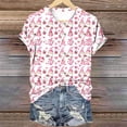 thumbnail image 4 of Amzcrzy Tops for Women Spring Summer Fashion Valentine's Day Graphics Printed Versatile Shirts Round Neck Short Sleeve Soft Pullover Tops, 4 of 5