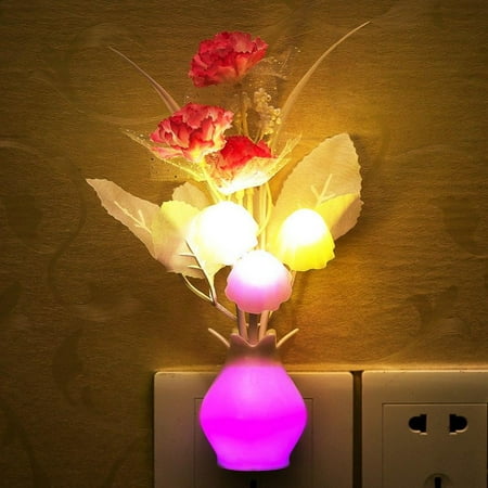

LED Night Light Plug in with Dusk to Dawn Sensor 7 Color Change Wall Lamps Plug in NightLight for Kids Adults Bedroom Bathroom Kitchen Hallway Stairs