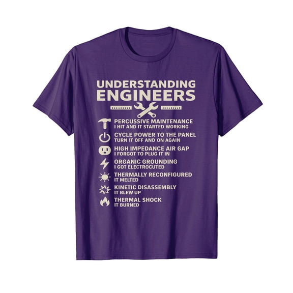 Funny Engineer T-Shirt with Troubleshooting Icons - Perfect Gift for STEM Graduates