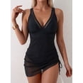 thumbnail image 4 of SKQIT Robe de Bain une-Pièce à Cordon en Maille pour Femmes, Col en V, Contrôle du Ventre, Maillot de Bain pour Femmes, 4 of 5