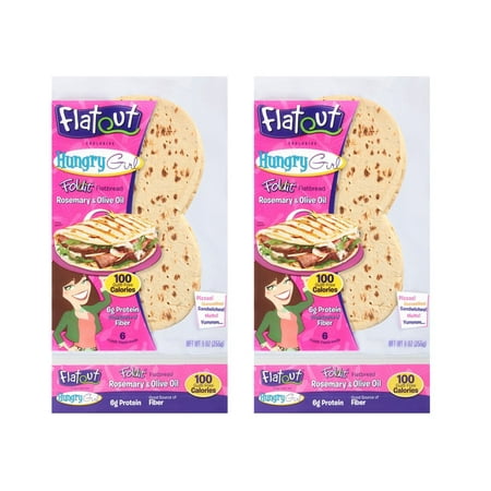 Flatout, Hungry Girl, Rosemary and Oilve Oil 2 Pack, Low Carb Bread, Low Carb Bread, Weight