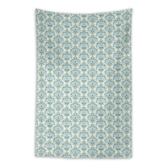 S4Sassy White Vector Design Damask House Decor Wall Hanging Kids Room Tapestry Wall Art-58 x 92 Inches