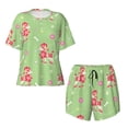 thumbnail image 5 of Wukai Cute Poodle Dog Women's Pajama Set,Short-Sleeve Top and Shorts with Elastic Waistband and Pockets for Loungewear, Yoga, and Casual Wear-, 5 of 8