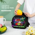 thumbnail image 4 of Geometry Dash Lunch Bag Cooler Bag Portable Meal Holder Shoulder Bag Zipper Insulated Lunch Box Tote Bag, 4 of 8