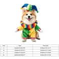 thumbnail image 3 of Funny Jester Dog Costume Striped Clown Pet Outfit with Pointed Hat and Ruffled Collar Halloween Party Cosplay for Dogs Cats, 3 of 5