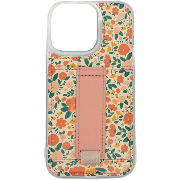 Walli Cases Summer Garden Phone Case for iPhone 13 Pro with Wallet, Kickstand, and Finger Strap