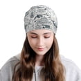 thumbnail image 2 of Rocae Vintage Sailboats for Beanies Hats for Men Women Warm Chunky Knit Hats Winter Adult Milk Silk Knitted Beanie, 2 of 7