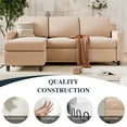 thumbnail image 5 of Walsunny 73.6“ Convertible Sectional Reversible Sofa Couch, Sleeper Sectional L-Shaped Couch 3-Seat Sofa with Reversible Chaise for Small Space,Beige, 5 of 9