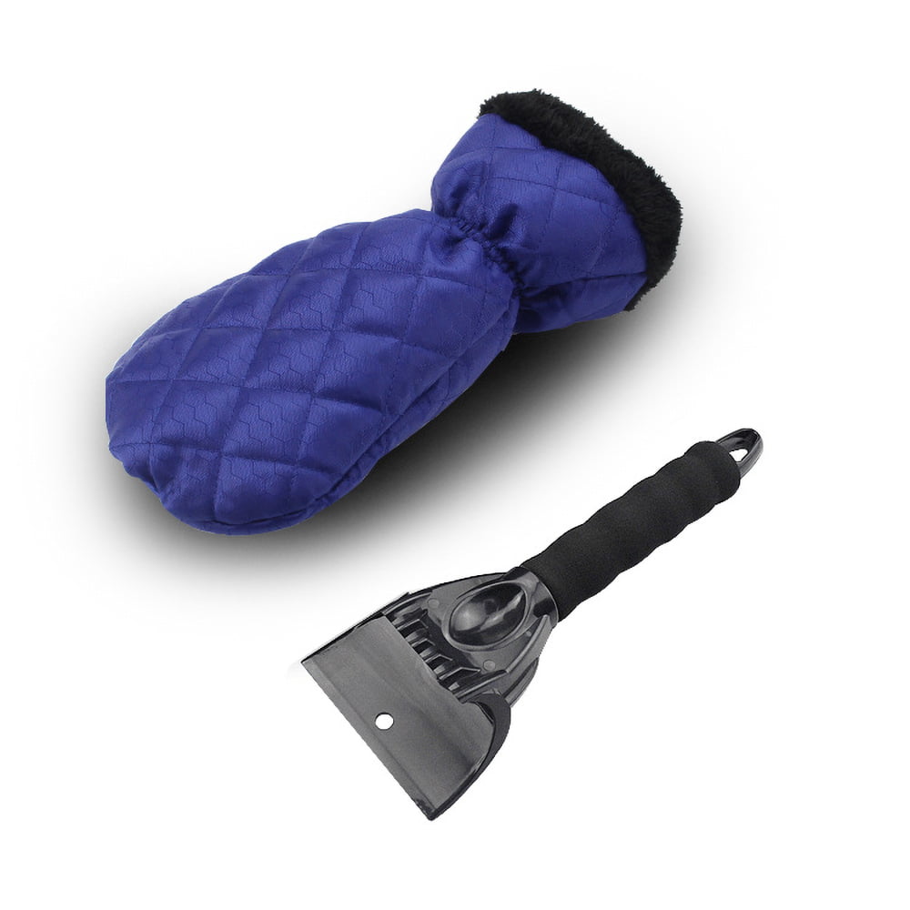 Ice Scraper Mitt w/ Waterproof Snow Shovel Glove for Car Windshield Snow Removal 