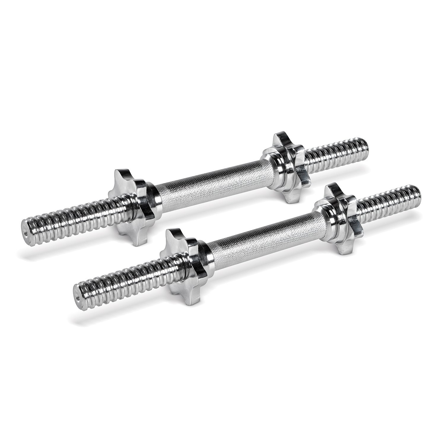 14" Adjustable Chrome Threaded Dumbbell Handles for Standard Plates