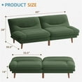thumbnail image 5 of Homall Futon Sofa Bed with Adjustable Backrest & Five Angles Adjustable Armrests Sofa Couch for Small Spaces Living Room Office,Corduroy Green, 5 of 7