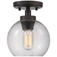 thumbnail image 3 of Beaumont Lane Seeded Glass Semi Flush Mount in Rubbed Bronze, 3 of 5