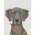 thumbnail image 2 of Fab Funky 26x32 Gold Ornate Wood Framed with Double Matting Museum Art Print Titled - Weimaraner  and Flower Glasses, 2 of 4