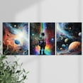 thumbnail image 3 of Dino Outer Space Decor: Astronaut Space Wall Art for Kids Bedroom, Toddler Room, Playroom, 3 of 6