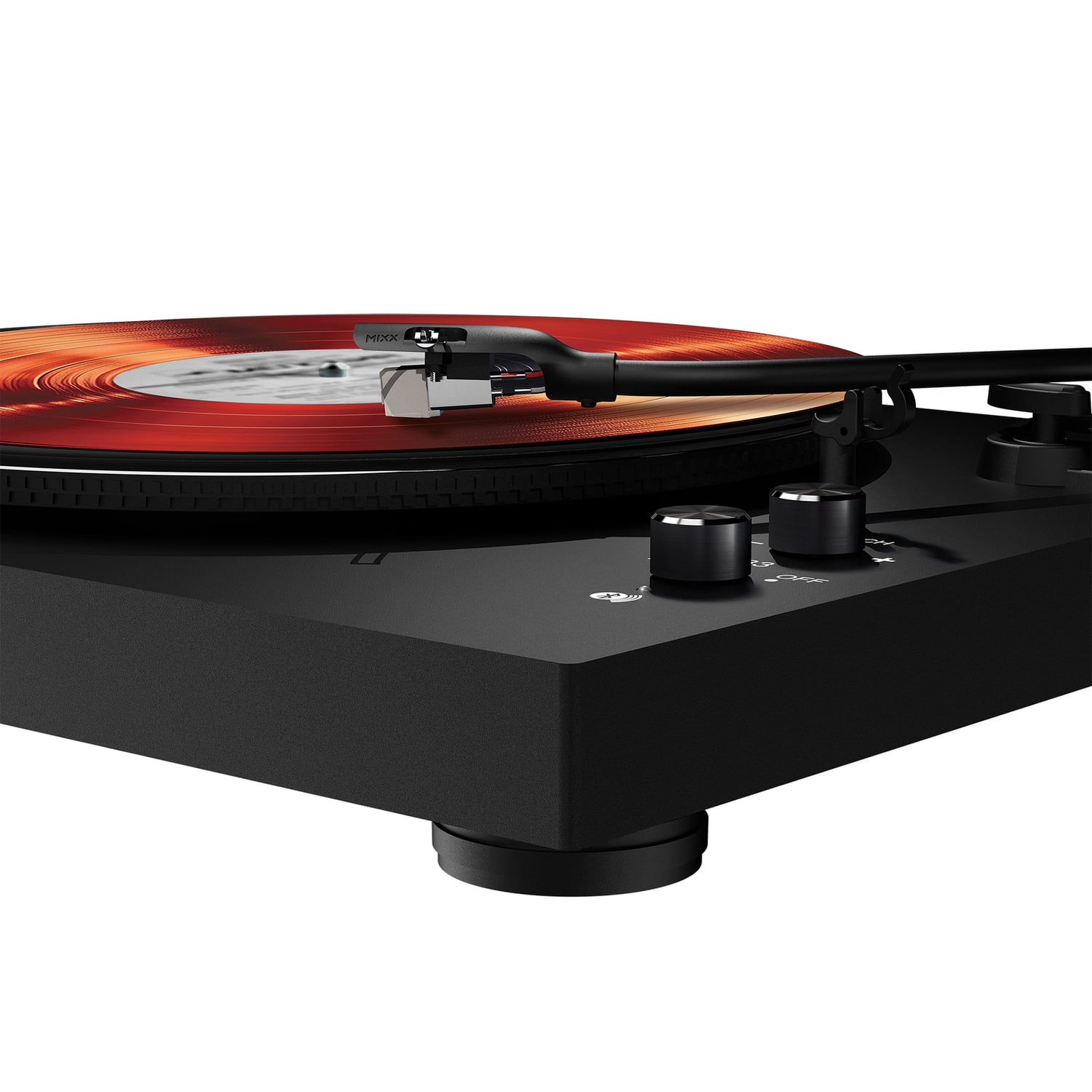Mixx Analog 5 2-Speed Belt-Drive Manual Vinyl Record Player with Bluetooth, RCA and Line Outputs, Premium Cartridges, and 45-RPM Adapter