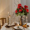 thumbnail image 3 of Fleurs Artificielles pour la Maison, Plantes pour Décoration Intérieure et Extérieure, 4 Pcs Géraniums Rouges de Noël en Soie, Résistants aux UV, Fausse Verdure pour Pot Vase, Boîte à Fenêtre, Jardinière Suspendue, Porche avant, Mariage, 3 of 7