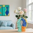 thumbnail image 3 of Modern Abstract Art Vase Handcrafted Decorative Ornament With Rhythmic Color Block Design For Living Room Entrance Office Hotel Shopping Mall, Perfect For Fresh Flowers And, 3 of 7