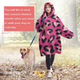 thumbnail image 4 of Pink and Black Of Leopard Print Wearable Oversized Blanket,Wearable Blanket Hoodie for Adults,Cozy Hooded Blankets with Super Pockets,Super Warm Fuzzy Pullover for Women & Men, 4 of 6