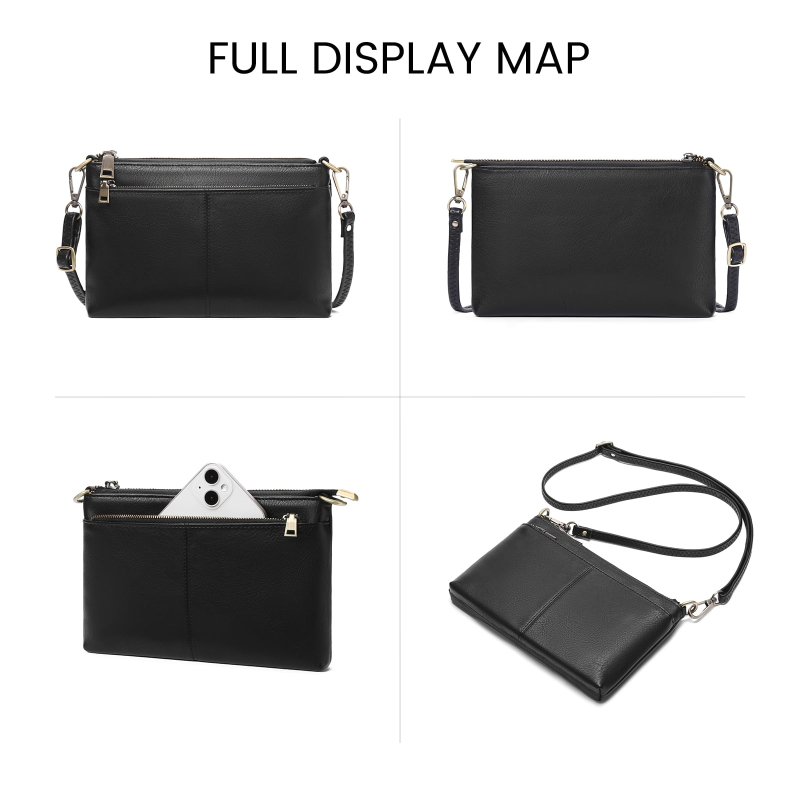 SENDEFN Small Crossbody Bags for Women Trendy Clutch Purse PU Leather Shoulder Bags with Adjustable Strap