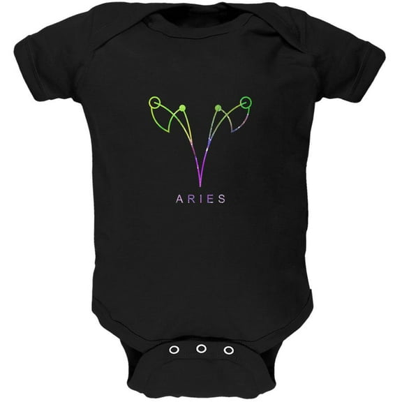 Sacred Zodiac Aries Soft Baby One Piece Black 3-6 M
