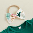 thumbnail image 6 of Cjfdfy Newborn Baby Girl Christmas Fall Outfit My First Christmas Long Sleeve Romper Print Flare Pants Headband Infant Christmas Print Fall Winter Holiday Clothes 0-18 Months, 6 of 9
