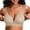 Beige, variant on Women's Wireless Triangle Bikini Top Unpadded Plunge Bathing Suit Tops Ribbed Swimsuits V Neck Sexy Mature Bras Beige M