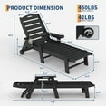 thumbnail image 3 of BeesClover Chaise Longue, Chaise Longue Extérieure Surdimensionnée à 5 Positions Réglables avec Porte-Gobelet, Chaise Longue de Patio en Résine HDPE pour Bord de Piscine pour Terrasse, Patio, Cour Arrière, 3 of 8