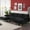 Black, variant on Ktaxon Sectional Sofa Set, 110" U-Shaped Chenille Couch, 4 Seat Lounge Sleeper with Double Chaise for Living Room Orange