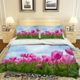 thumbnail image 2 of 3D Rosa Tulipán Floral Funda de edredón Set Ropa de cama Set Funda nórdica Fundas de almohada 285, 2 of 3
