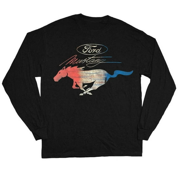 Ford Mustang Pony T-shirt Men's Long Sleeve Tee Black