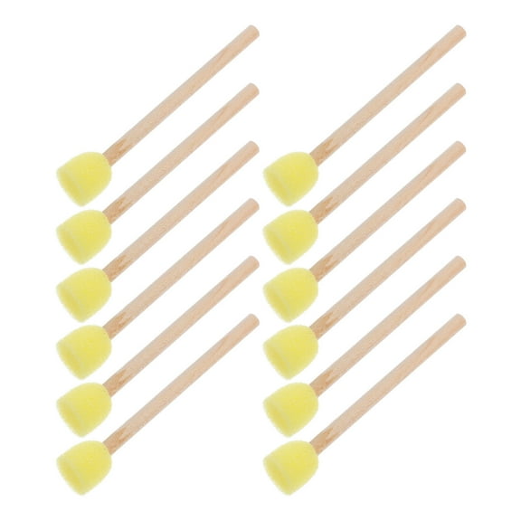 PTOOTP 12Pcs Natural Sponge Paint Brushes with Wood Handles for Smooth Painting