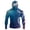 Blue, variant on Men's Patriotic American Flag Fishing Hoodie with Built-in Face Mask and Thumbhole Cuffs Featuring UPF 50  Sun Protection Long Sleeve Shirt for 4th of July Memorial Day Blue L