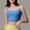 Blue, variant on Jelly Bra Bralette Women's Fashion Solid Color Double Shoulder Style Shockproof Yoga Sports Bras Yellow 2X