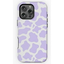Purple Cow Print Animal Pattern Phone Case for iPhone 16 15 14 13 12 11 Pro Max