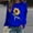 Blue, variant on Tops for Women Winter Womens Casual Loose Fit Tops Ladies Sunflower Print Sweatshirt Blouse Tee Sweater