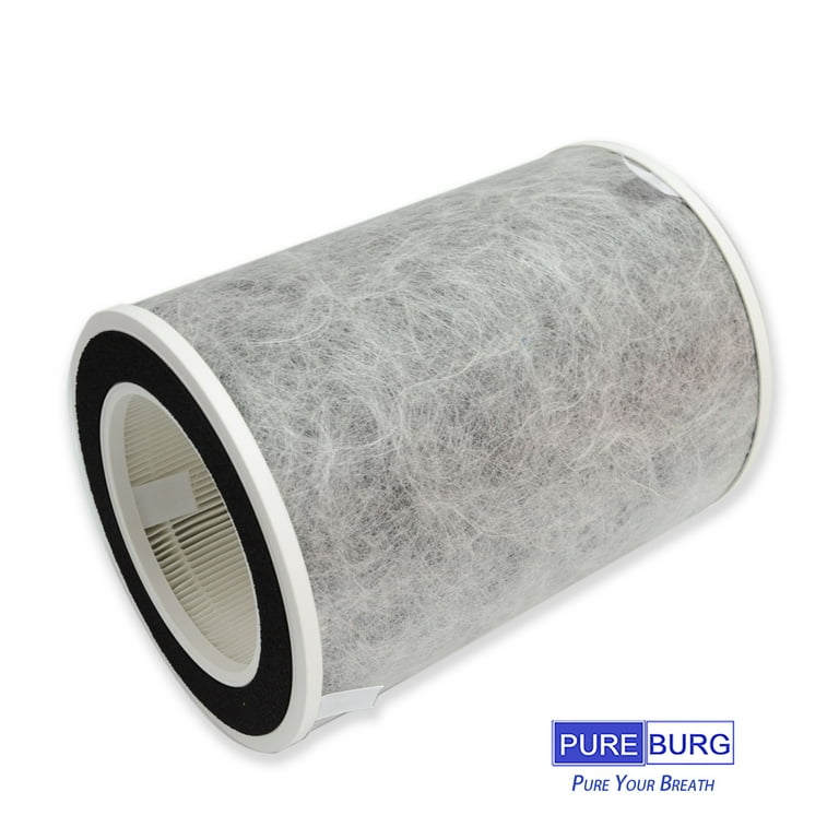 PUREBURG 2-Pack 3-in-1 HEPA Replacement Filters For Crane EE-5069 Air Purifier (500 Sq Ft)