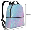 thumbnail image 4 of Lsque Fantasy Gradient Pattern Backpack – School Travel Canvas Daypack with Ergonomic Padded Straps, Multiple Compartments & Leather Handle, 4 of 5