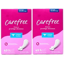 Carefree Thong Pantiliners Regular Unscented With Wings, 49 Ea, 2 Pack