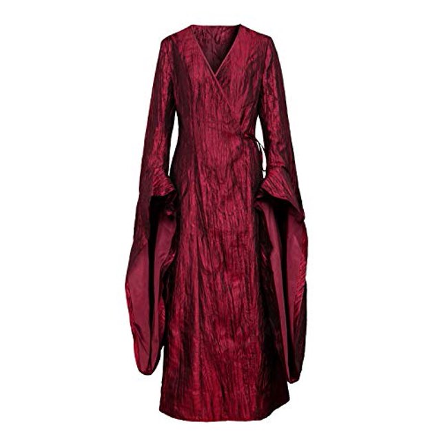 Costume Cosplay Femme Rouge Melisandre Robe Maxi Médiévale Renaissance Gothique Irlandaise Rétro (TTG)
