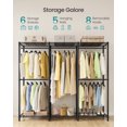 thumbnail image 2 of Ink Black Heavy - Duty Clothing Rack - Adjustable Storage Shelves, Hanging Rails, Hooks. Freestanding Portable Wardrobe Closet Rack, 2 of 7