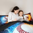 thumbnail image 5 of Homewish Baseball Sport Game Bedding Comforter Set,Abstract Lightning Twin Comforter Sets,White Blue Orange Bedding Set For Boys Kids,Luxury Bedroom Decor Reversible,2 Pieces, 5 of 8